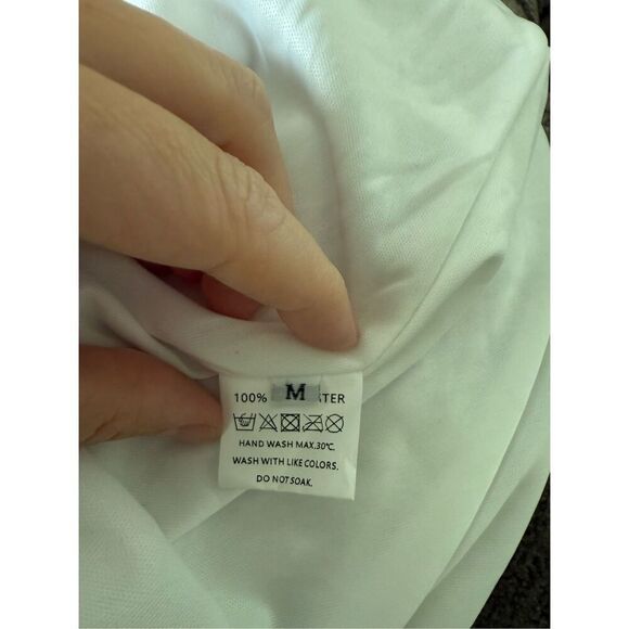 White Sequin Cap Sleep Tummy Side Peekaboo Slit Party Dress Medium - Picture 6 of 6